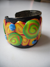 polymer clay cane bracelet